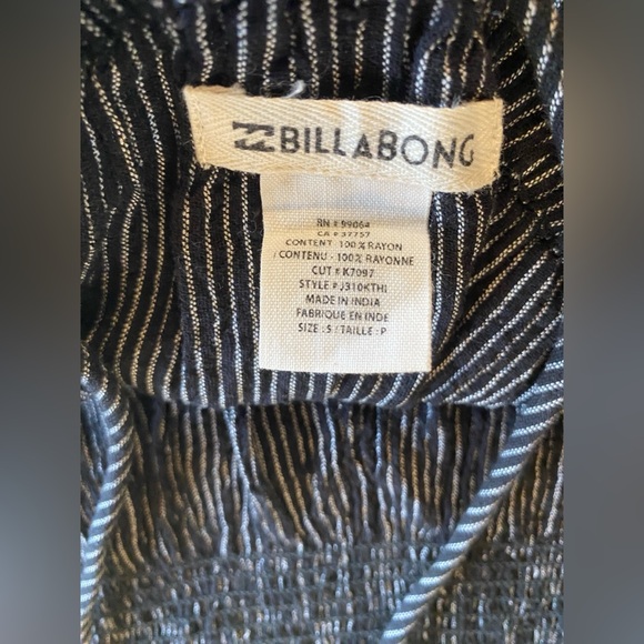 Billabong This Way Black and White Striped Jumpsuit Size Small - Picture 6 of 11